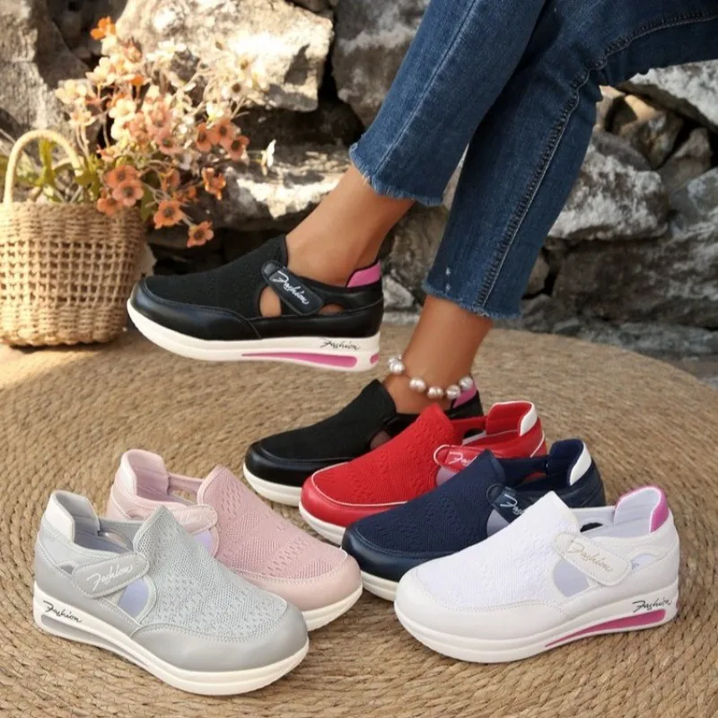Velcro Hook Loop - Women Platform Slip on Sneakers Closed