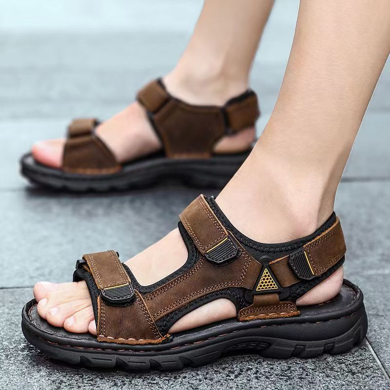 Velcro Hook Loop - Men 2026 Summer New Real Leather