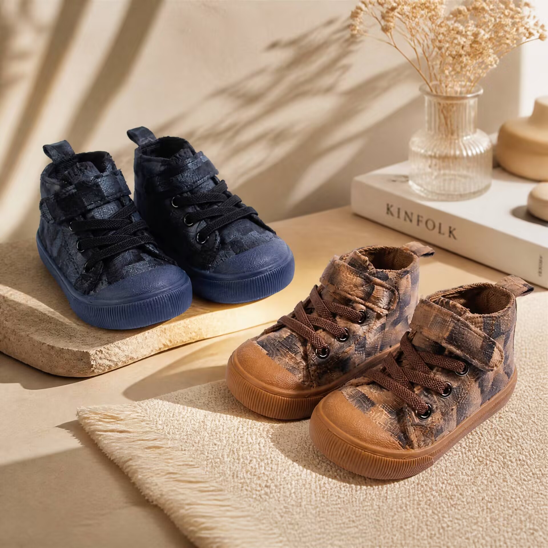 Velcro Hook Loop - Spring and Autumn High-top Shoes with