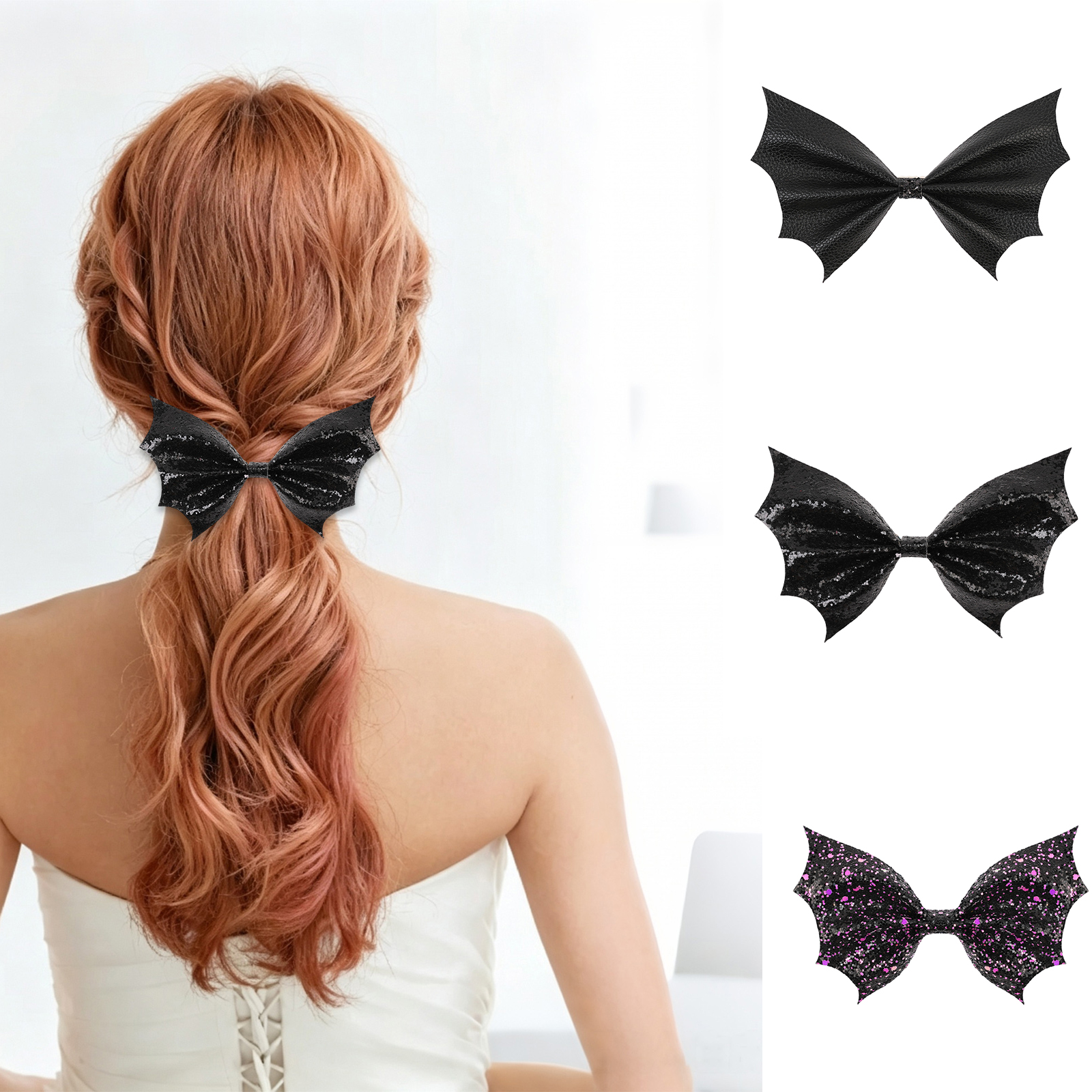 Cosplay Bat Prop - 1pcs Halloween Barrettes Bat Wing Bow