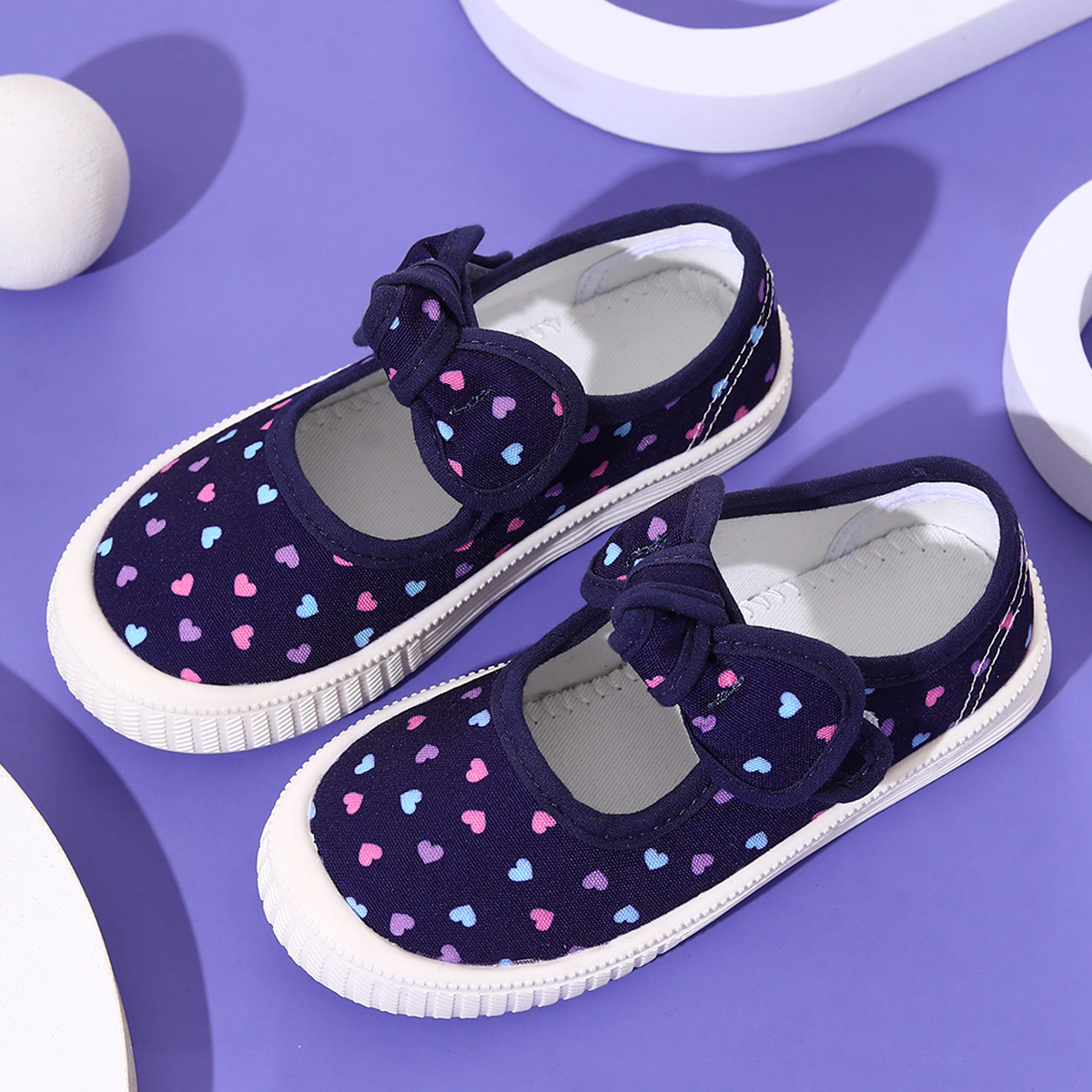 Velcro Hook Loop - Girls' Canvas Shoes, Casual Sneakers with