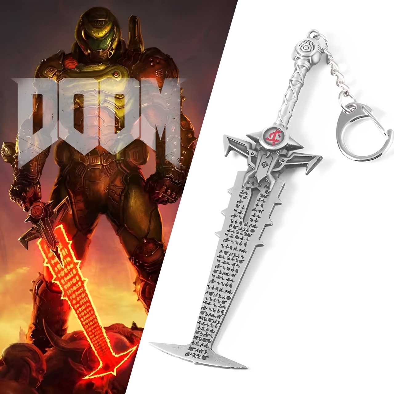 Keyblade Cosplay Prop - Game Doom Eternal Crucible Blade Keychain
