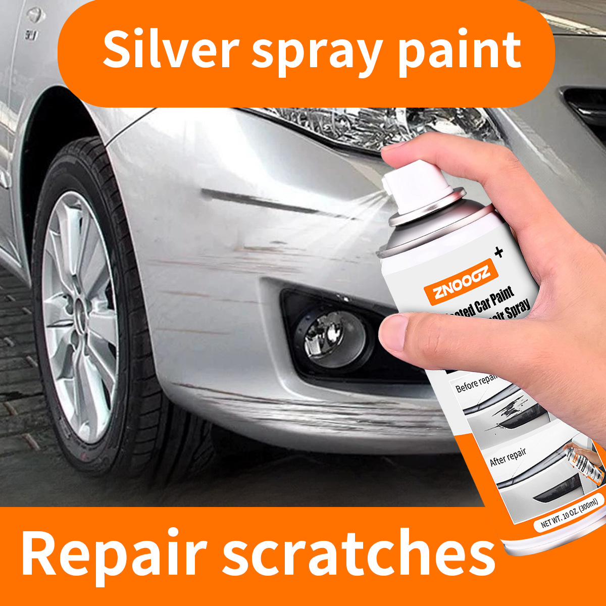 Silver Car Scratch Repair Spra - огляд і ціна Metallic Spray Paint