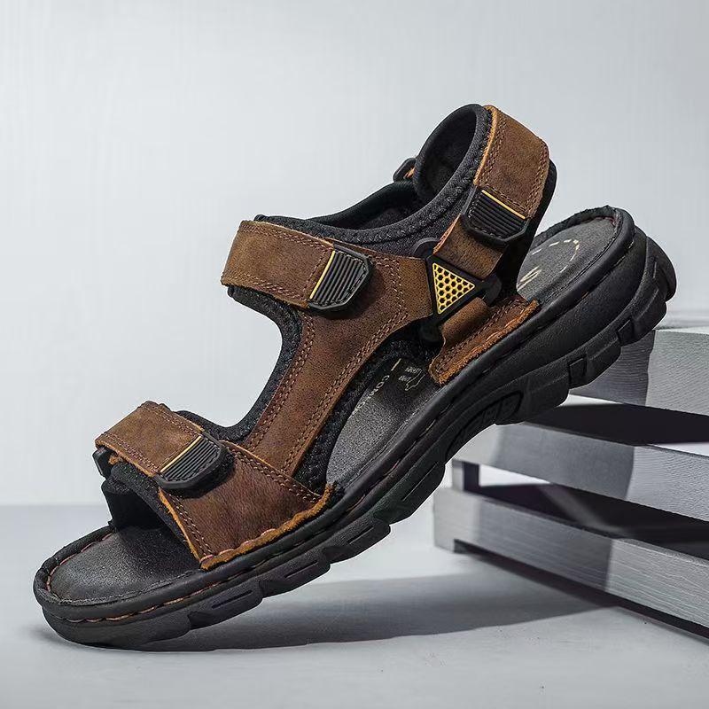 Men 2026 Summer New Real Leath - огляд і ціна Velcro Hook Loop