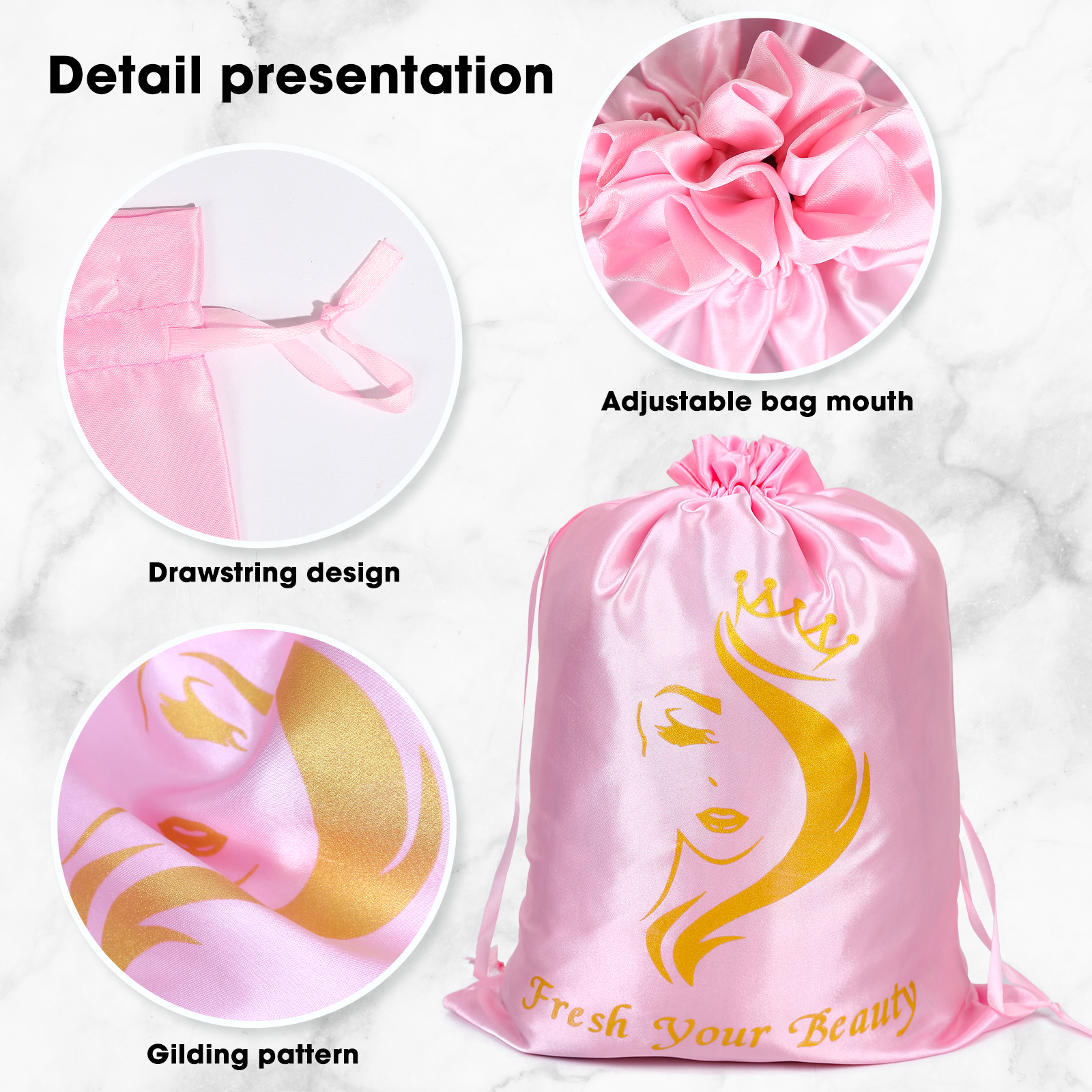 Satin Wig Bag With Drawstring  - огляд і ціна Aerith Cosplay Prop