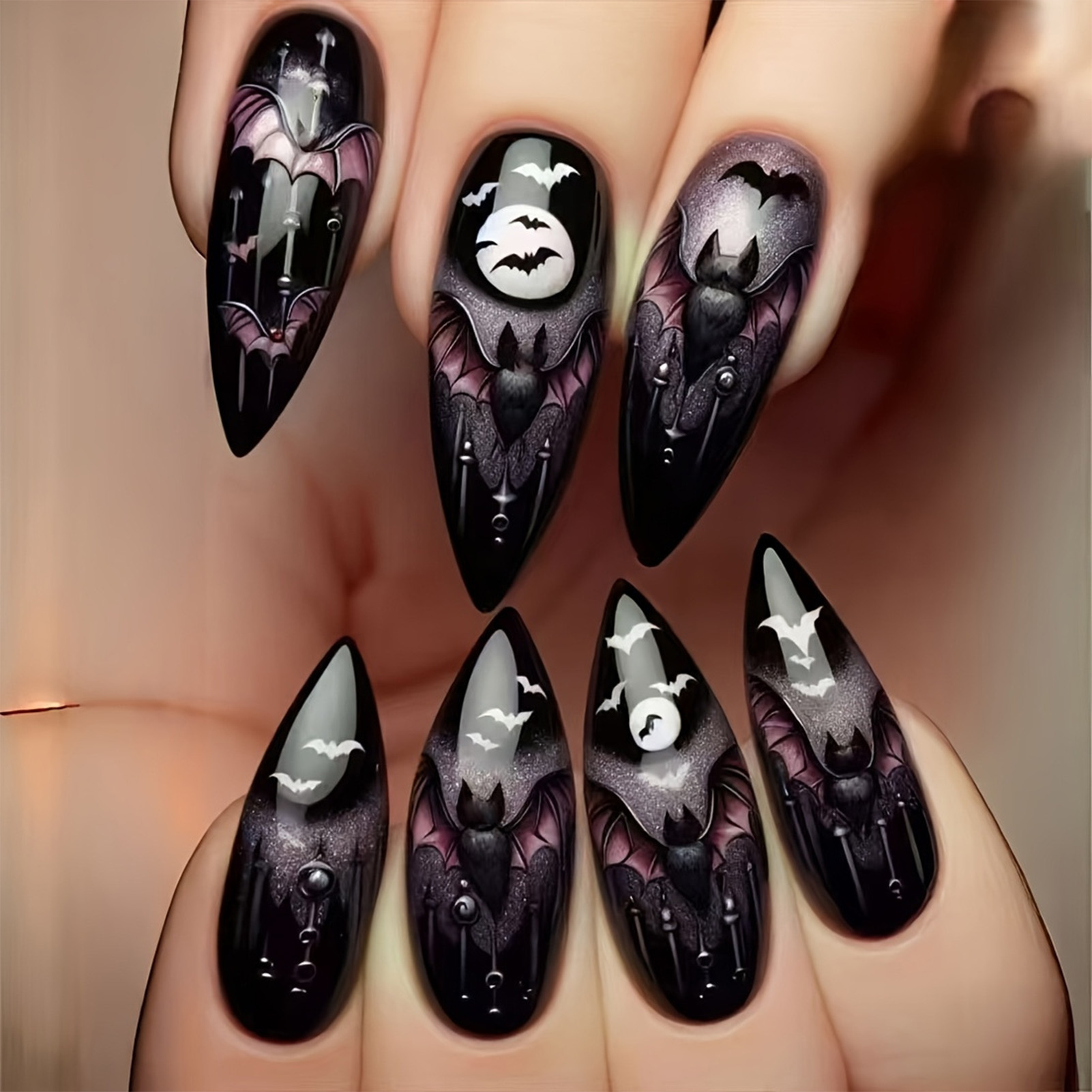 24Pcs Halloween Fake Nails Bla - огляд і ціна Cosplay Bat Prop