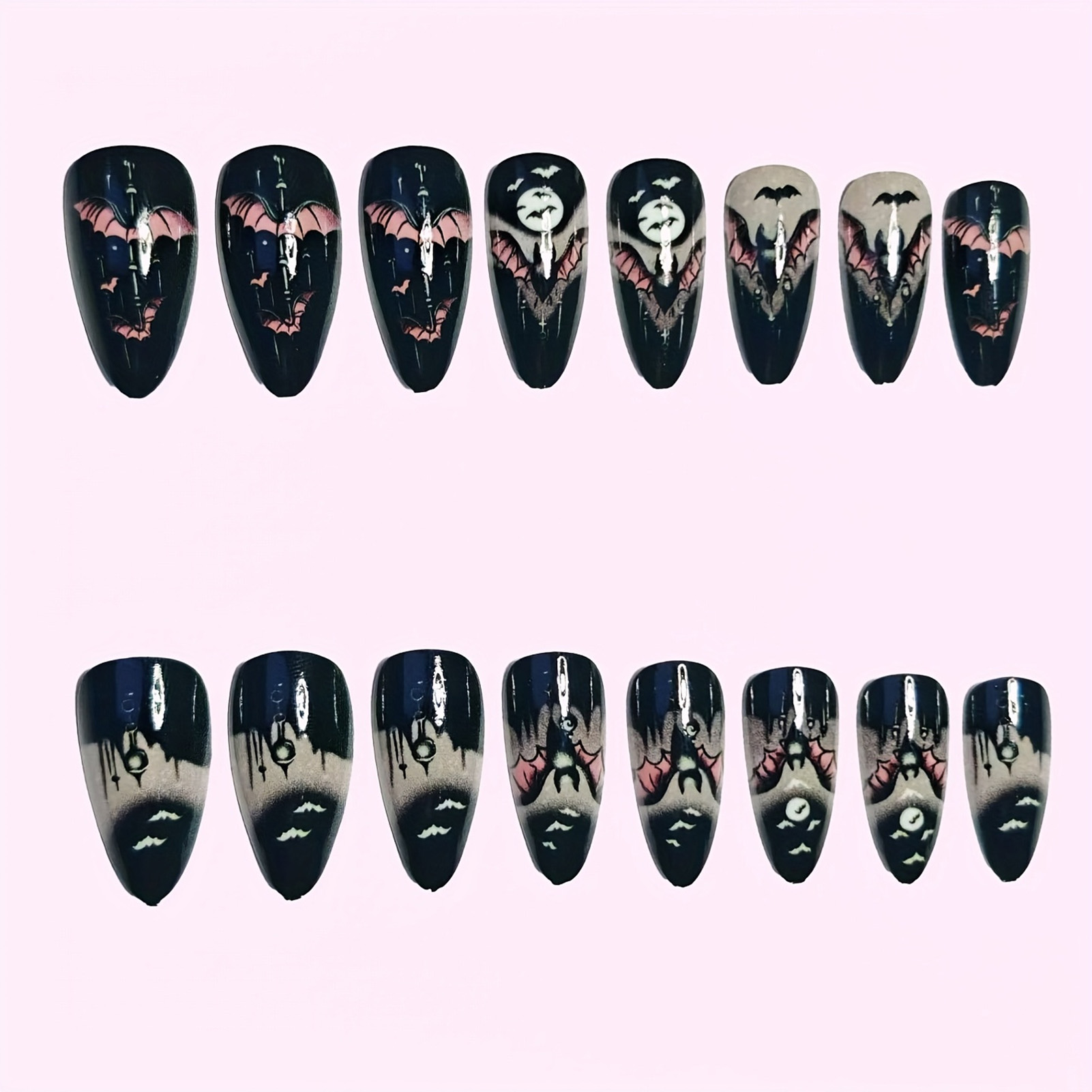 24Pcs Halloween Fake Nails Bla - огляд і ціна Cosplay Bat Prop